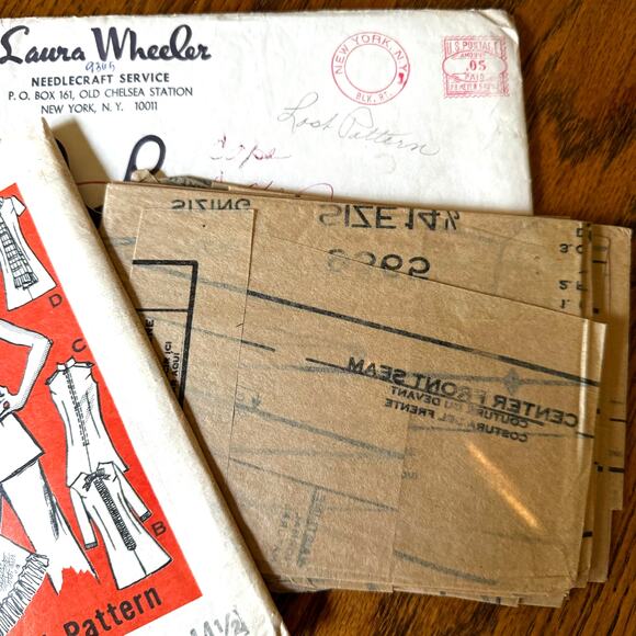 UNCUT Vintage 1950s Laura Wheeler 9365 Sewing Pattern Size Small Cape Tunic Pant - Picture 3 of 3